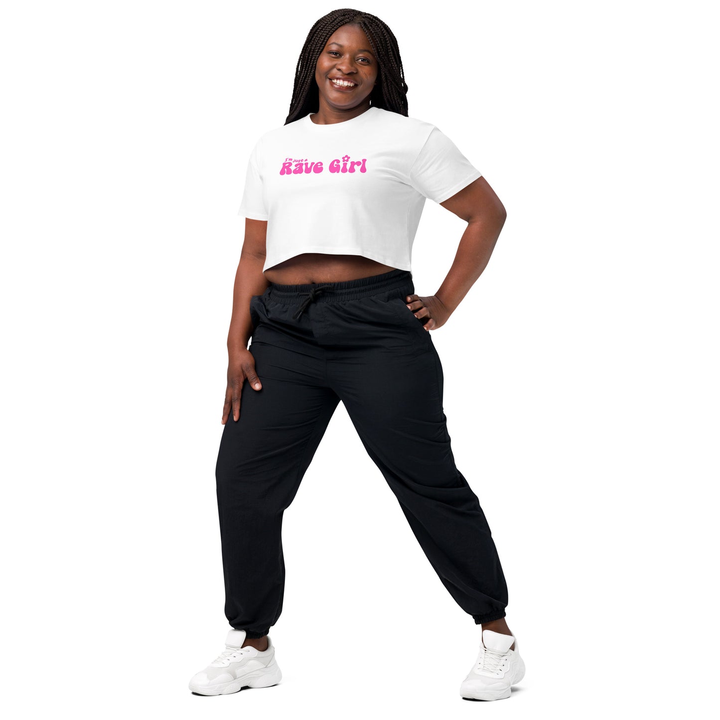 Just a Rave Girl- Pink Crop Top