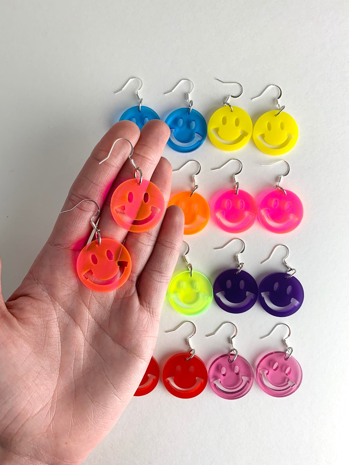 Mini Smile Face Charm Earrings