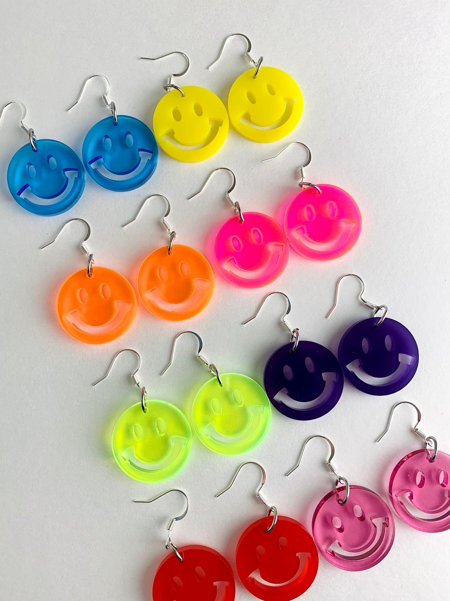 Mini Smile Face Charm Earrings