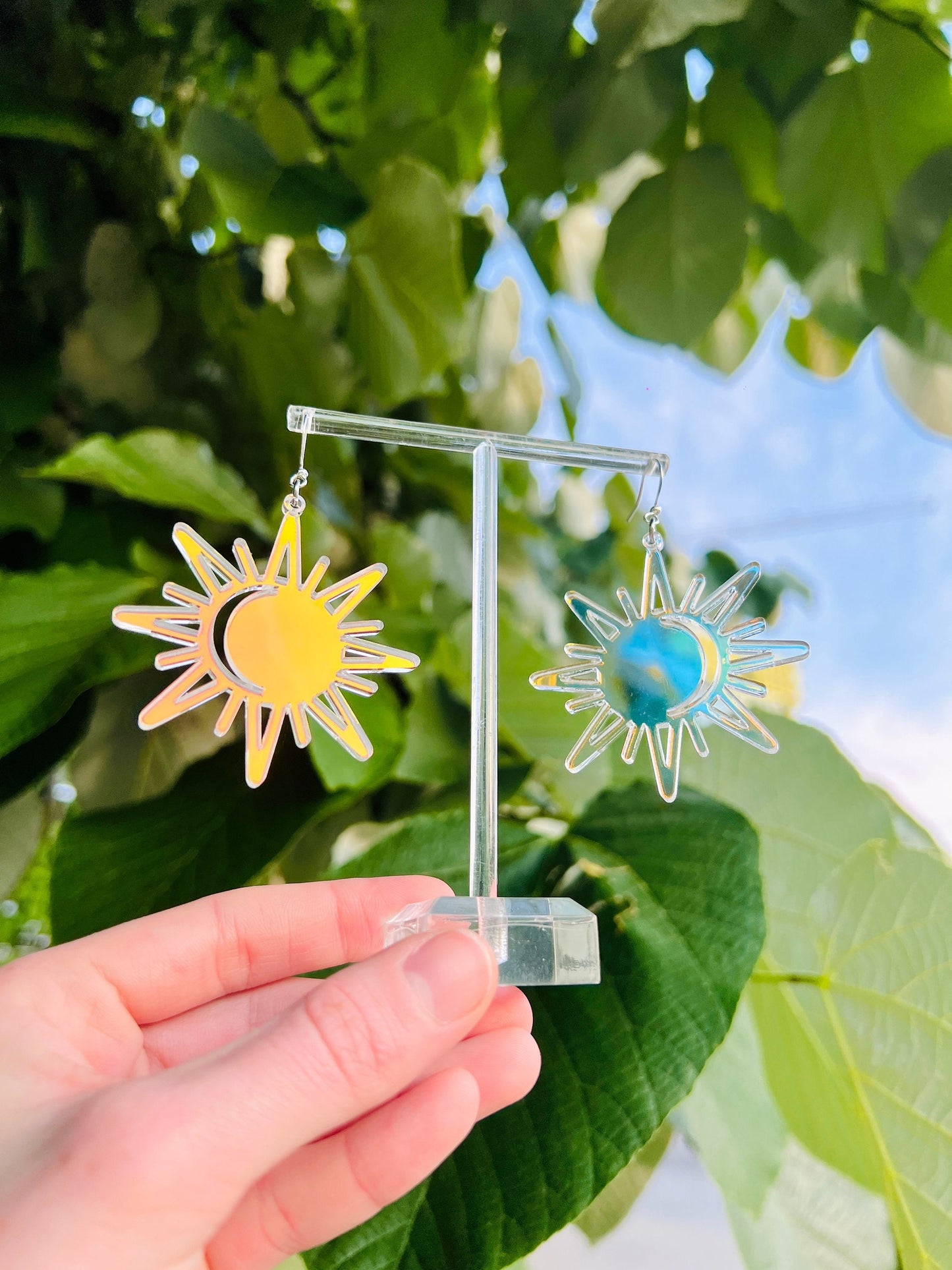 Sun & Moon Iridescent Earrings