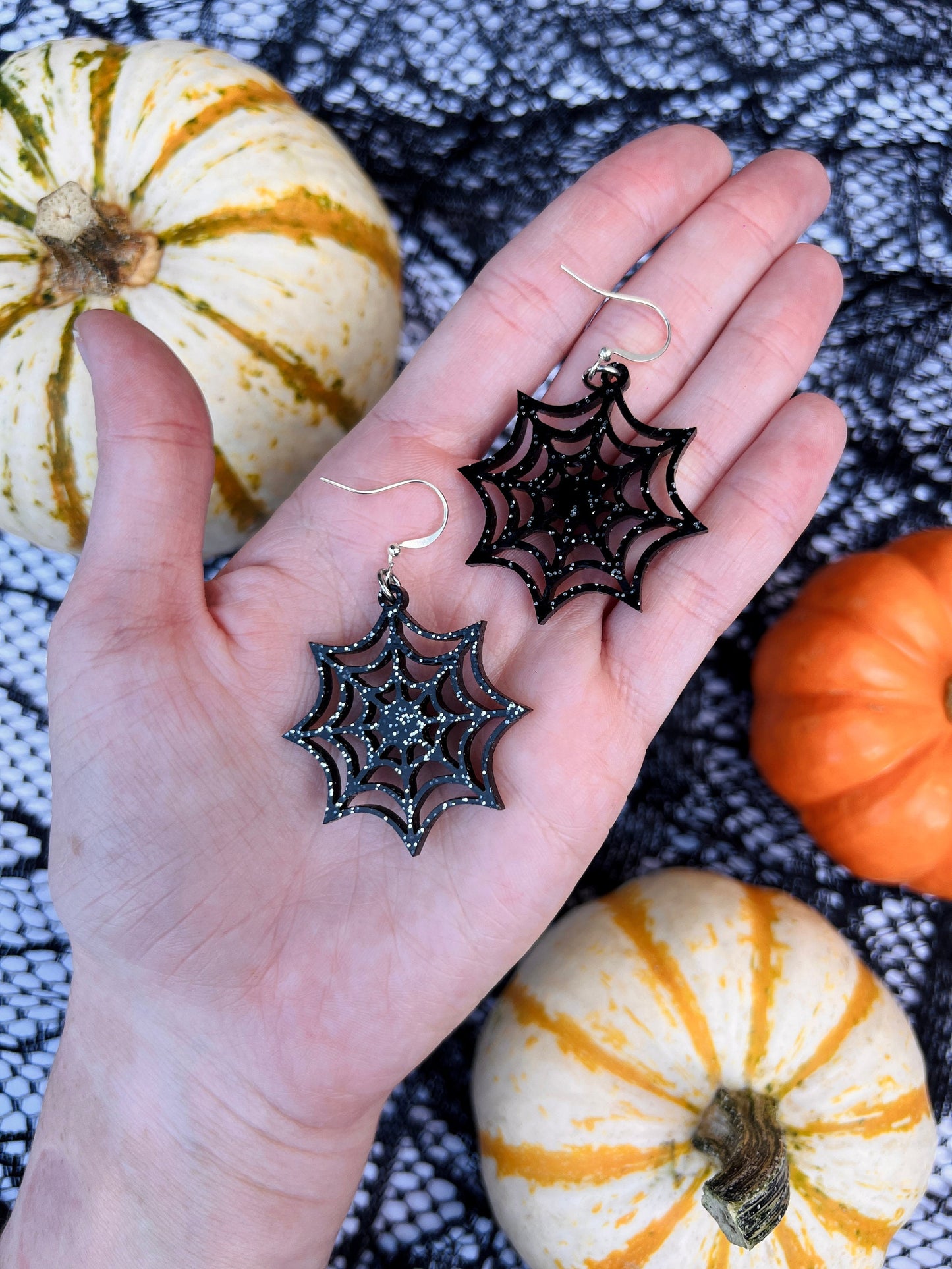 Glitter Web Earrings