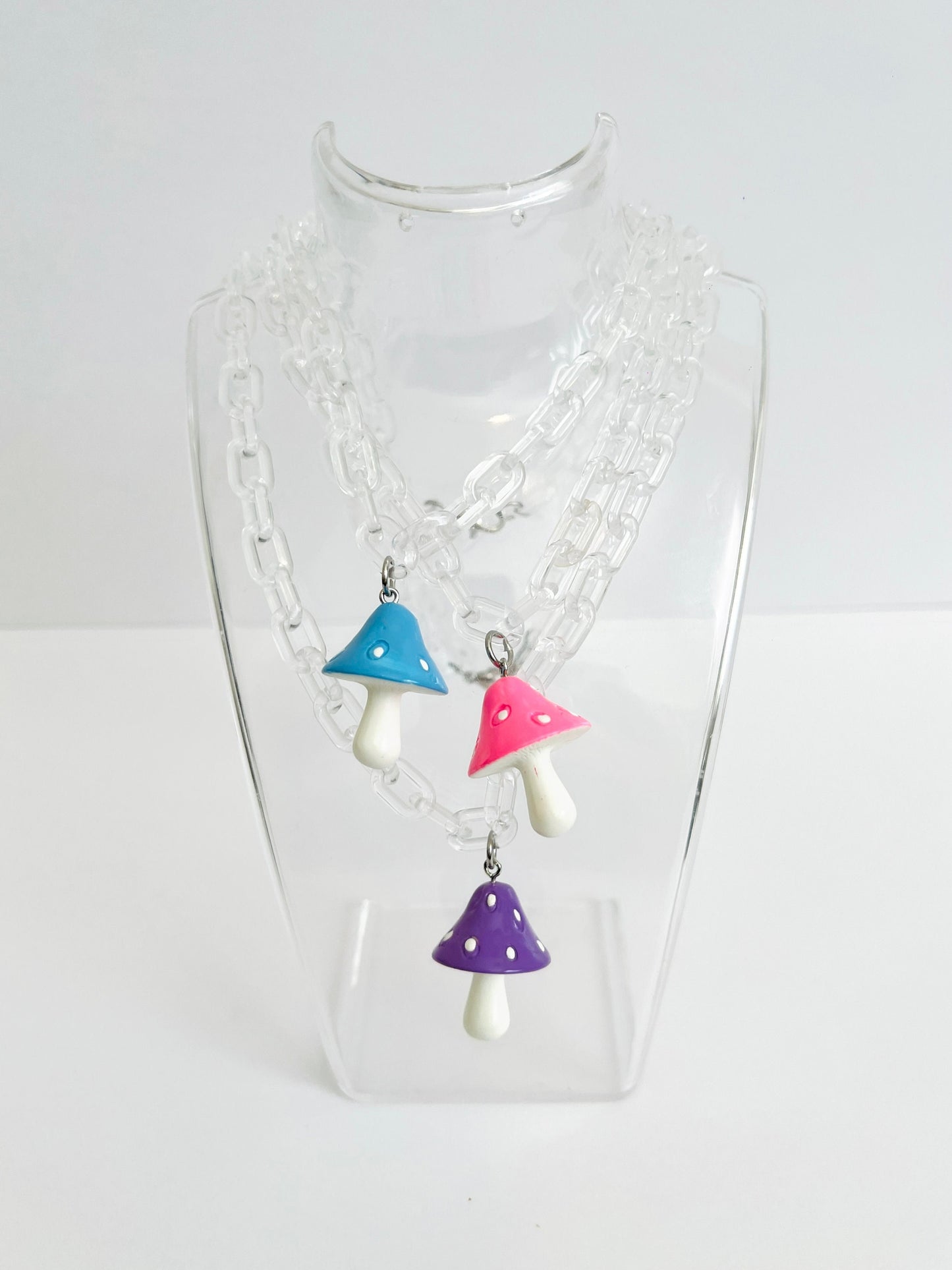 Mushroom Acrylic Chain Necklace