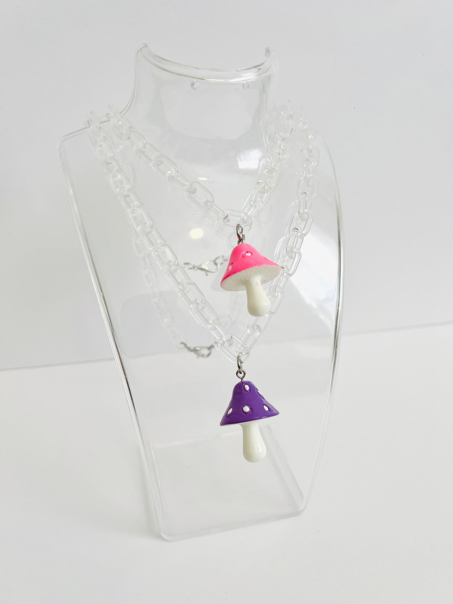 Mushroom Acrylic Chain Necklace